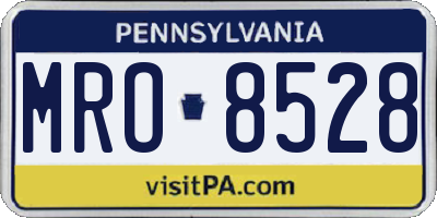 PA license plate MRO8528