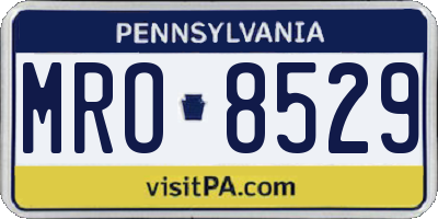 PA license plate MRO8529