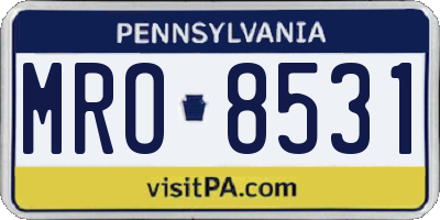 PA license plate MRO8531