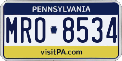PA license plate MRO8534