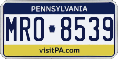 PA license plate MRO8539