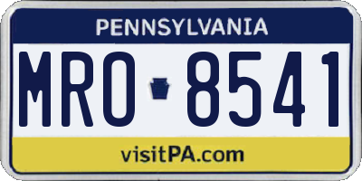 PA license plate MRO8541