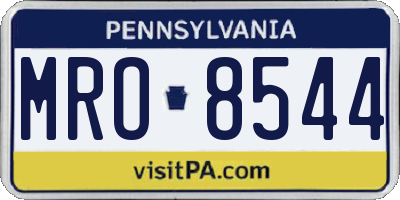 PA license plate MRO8544