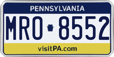 PA license plate MRO8552