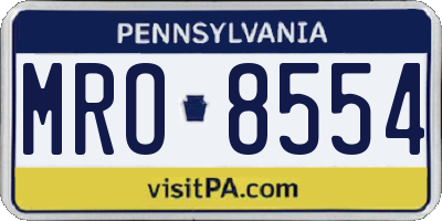 PA license plate MRO8554