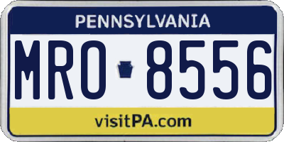 PA license plate MRO8556