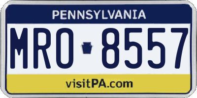 PA license plate MRO8557