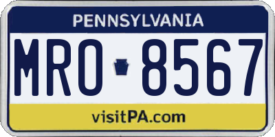 PA license plate MRO8567