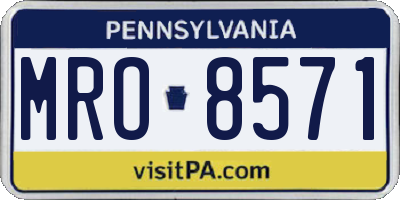 PA license plate MRO8571