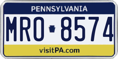 PA license plate MRO8574