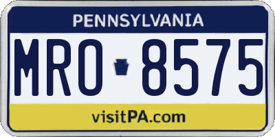 PA license plate MRO8575