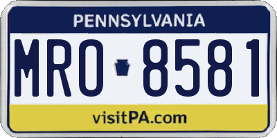 PA license plate MRO8581