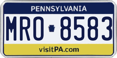 PA license plate MRO8583