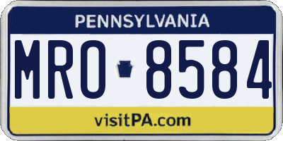 PA license plate MRO8584