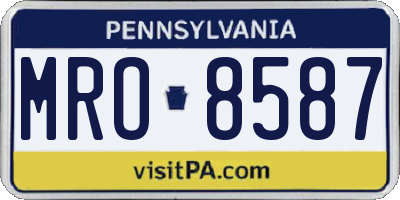 PA license plate MRO8587