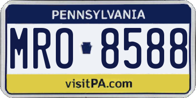 PA license plate MRO8588