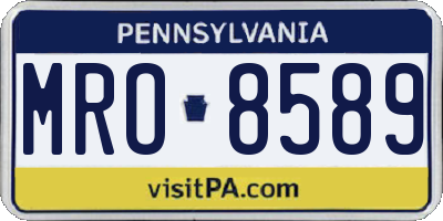 PA license plate MRO8589