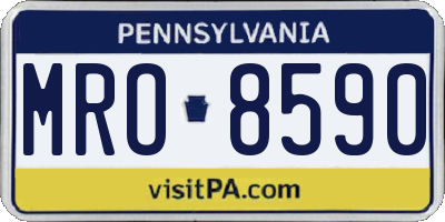 PA license plate MRO8590