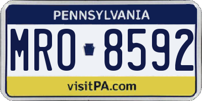 PA license plate MRO8592