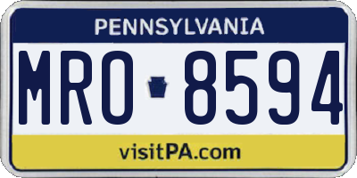 PA license plate MRO8594