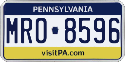 PA license plate MRO8596