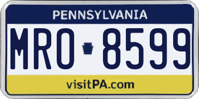 PA license plate MRO8599