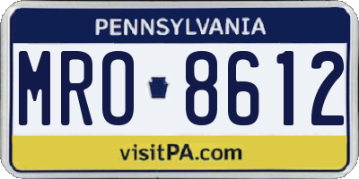 PA license plate MRO8612