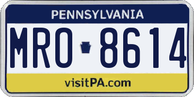 PA license plate MRO8614