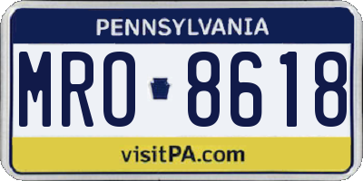 PA license plate MRO8618