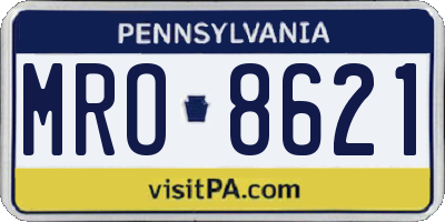 PA license plate MRO8621