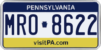 PA license plate MRO8622
