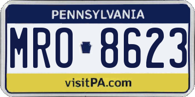 PA license plate MRO8623