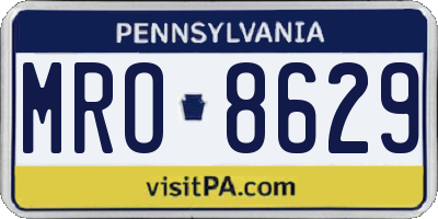 PA license plate MRO8629