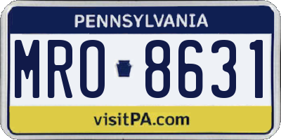 PA license plate MRO8631