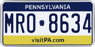 PA license plate MRO8634