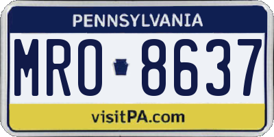 PA license plate MRO8637
