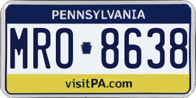 PA license plate MRO8638