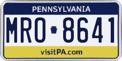 PA license plate MRO8641
