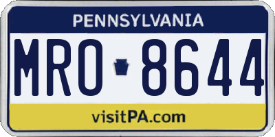 PA license plate MRO8644
