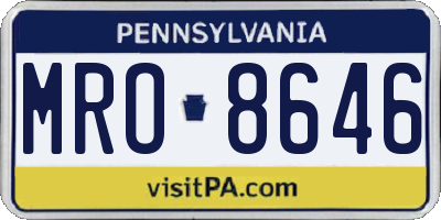 PA license plate MRO8646