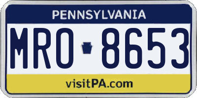 PA license plate MRO8653