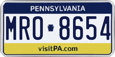 PA license plate MRO8654