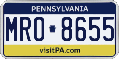 PA license plate MRO8655