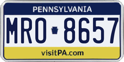 PA license plate MRO8657