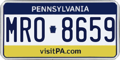 PA license plate MRO8659