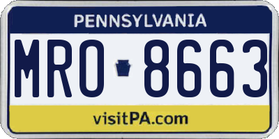 PA license plate MRO8663