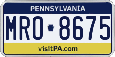 PA license plate MRO8675