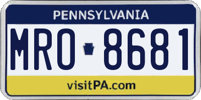 PA license plate MRO8681