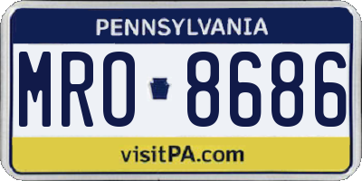 PA license plate MRO8686