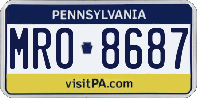 PA license plate MRO8687